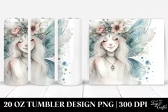 Washed Watercolor, Boho Smiling Fairy | 20 oz Tumbler Product Image 1