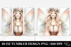 Washed Watercolor, Boho Smiling Fairy | 20 oz Tumbler Product Image 1