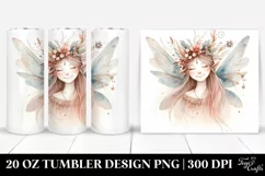 Washed Watercolor, Boho Smiling Fairy | 20 oz Tumbler Product Image 1