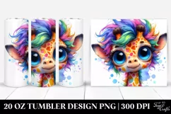 Layered Cute Giraffe Eyes 20 Oz Tumbler Product Image 1