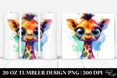 Layered Cute Giraffe Eyes 20 Oz Tumbler Product Image 1