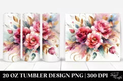 Colorful Pink Roses Tumbler Product Image 1