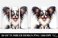 Cute Enthusiastic Papillon | 20 Oz Tumbler Product Image 1