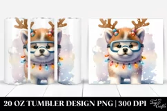 Akita with Christmas Tree Lights 20 Oz Tumbler Product Image 1