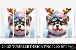 Expressive Akita with Sky Goggles 20 Oz Tumbler Product Image 1