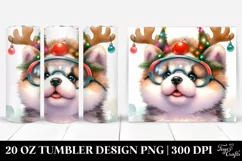 Akita with Christmas Tree Lights 20 Oz Tumbler Product Image 1