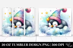 Colorful Penguin Sleeping Cloud | 20 Oz Tumbler Product Image 1