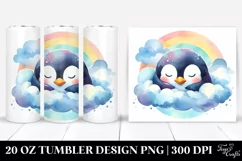Colorful Penguin Sleeping Cloud | 20 Oz Tumbler Product Image 1