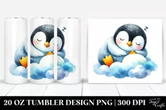 Colorful Penguin Sleeping Cloud | 20 Oz Tumbler Product Image 1
