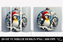 Colorful Penguins with Santa 20 Oz Tumbler, High-Res Product Image 1