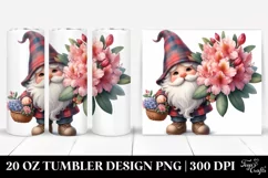 Detailed Gnome Flower Basket | 20 Oz Tumbler Product Image 1