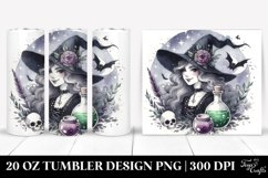 Washed Watercolor, Gothic Smiling Witch | 20 oz Tumbler Product Image 1