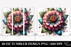 Glossy Zinnia Design | 20 Oz Tumbler Product Image 1