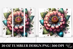 Glossy Zinnia Design | 20 Oz Tumbler Product Image 1