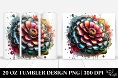 Glossy Zinnia Design | 20 Oz Tumbler Product Image 1