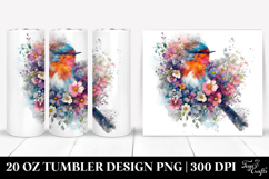 Colorful Bird Made of Spring Flowers 20 Oz Tumbler Product Image 1