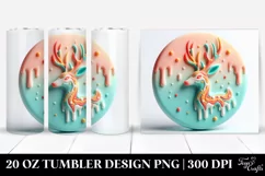 Vibrant Pastel 3D Christmas Deer | 20 oz Tumbler Product Image 1