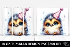 Cute Baby Bird with Party Hat, Watercolor Image | 20 oz Product Image 1