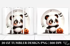 Retro Halloween Panda, Transparent 20 Oz Tumbler Product Image 1