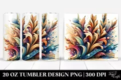 Abstract Wooden Stained Gladiolus | 20 oz Tumbler Product Image 1