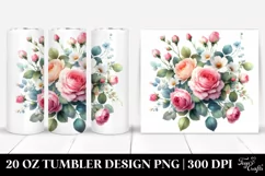 Whimsical Pink Roses Tumbler Art Product Image 1