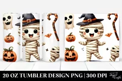 a Simple Funny Mummy Halloween Clipart | 20 oz Tumbler Product Image 1