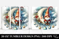 Vibrant Christmas Gnomes on Moon, Digital Painting | 20 oz Product Image 1