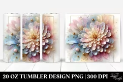 Abstract Pastel Chrysanthemum 20 Oz Tumbler Product Image 1