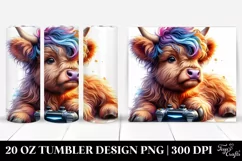 Cool Highlandcow Watercolor Tumbler Product Image 1