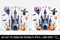 a Simple Funny Castle Halloween Clipart | 20 oz Tumbler Product Image 1