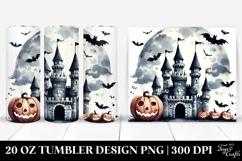 a Simple Funny Castle Halloween Clipart | 20 oz Tumbler Product Image 1