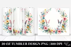 Colorful Bunny Floral Pastel | 20 Oz Tumbler Product Image 1