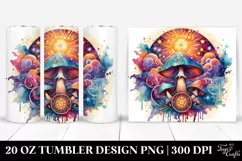 Magical Celestial Mushroom Clipart 20 Oz Tumbler Product Image 1