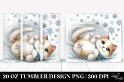 Whimsical Cat in Snowflakes 20 Oz Tumbler Product Image 1