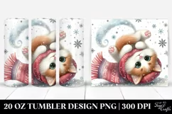 Whimsical Cat in Snow Clipart 20 Oz Tumbler Product Image 1
