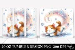 Whimsical Cat in Snowflakes 20 Oz Tumbler Product Image 1