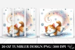 Whimsical Cat in Snowflakes 20 Oz Tumbler Product Image 1