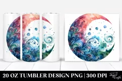 Whimsical Vibrant Half Moon Design | 20 oz Tumbler Product Image 1