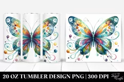 Colorful Wimsicall Butterfly | 20 Oz Tumbler Product Image 1