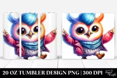 a Vibrant Baby Owl Dancing for Winter | 20 oz Tumbler Product Image 1