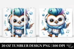 a Vibrant Baby Owl Dancing for Winter | 20 oz Tumbler Product Image 1