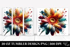 20 Oz Tumbler Sublimation | Glossy Gerbera with Abstract Product Image 1