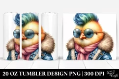 Winter Chicken Watercolor Tumbler Art Product Image 1