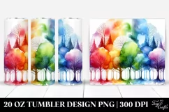 Colorful Abstract Rainbow Trees | 20 oz Tumbler Product Image 1