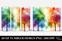 Colorful Abstract Rainbow Trees | 20 oz Tumbler Product Image 1