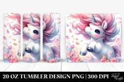 Cute Baby Unicorn Tumbling with Spring Petals | 20 oz Product Image 1