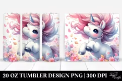 Cute Baby Unicorn Tumbling with Spring Petals | 20 oz Product Image 1