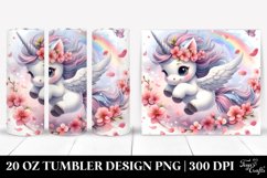 Cute Baby Unicorn Tumbling with Spring Petals | 20 oz Product Image 1
