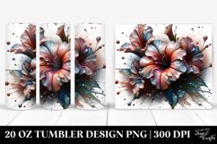 Glossy Petunia Watercolor Splash | 20 oz Tumbler Product Image 1