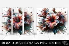 Glossy Petunia Watercolor Splash | 20 oz Tumbler Product Image 1